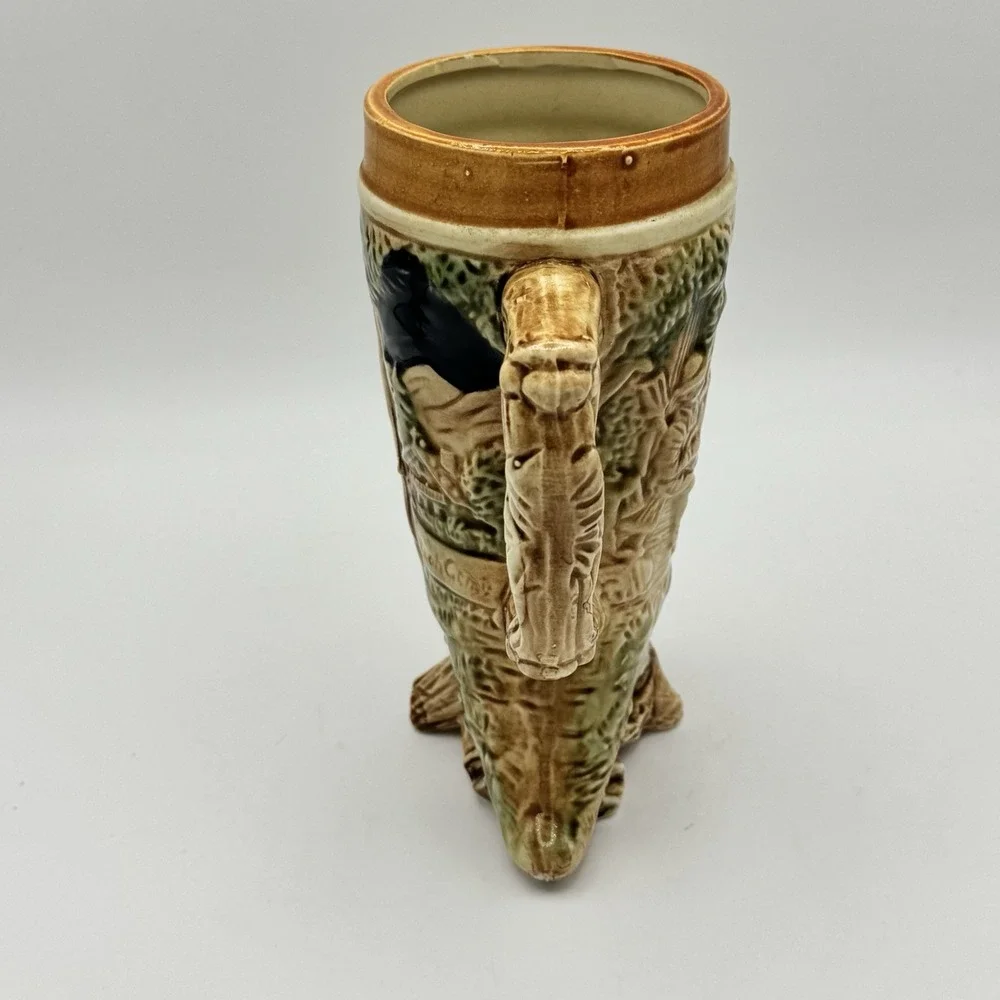 German Beer Stein Footed Ceramic Cornicopia Lieb und Lied Love and Song Japan 7